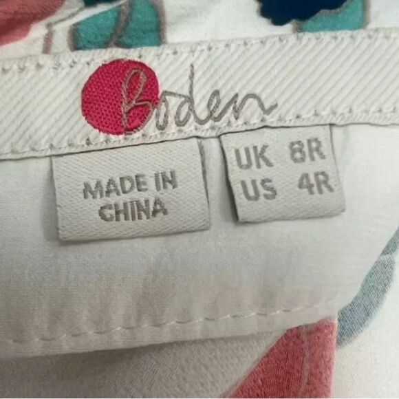 Boden Ivory Women Blooming Bouquet Ruth Midi Floral Spring Dress Side Pockets 4 - Picture 6 of 9